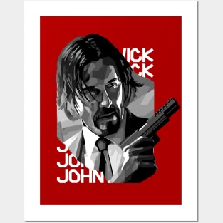 John Wick WPAP Black & white style Posters and Art